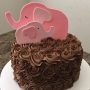 Pink Elephants Baby Shower Cake