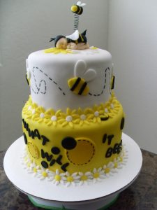 Bee Themed Reveal Cake