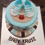 Baby Shower Cake Brown Blue and Beige with Basketball 5