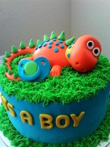 Baby Dinosaur Baby Shower Cake