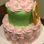 Baby Shower Cake Floral Pink and Green 2