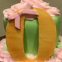 Baby Shower Cake Floral Pink and Green 3