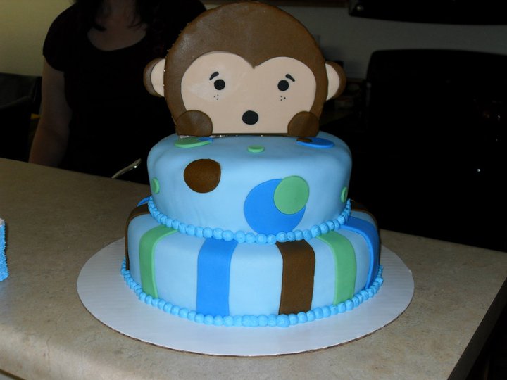 Monkey Baby Shower Cake